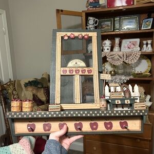 Rustic Apple-Themed Wall Shelf
